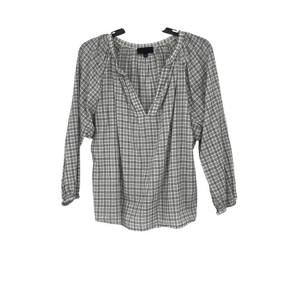 Nili Lotan Brooke Check Cotton Top Size Large Old Money Quiet Luxury Preppy‎ - Picture 2 of 5
